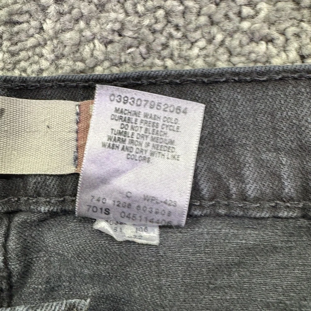 Levis 511 Jeans Mens 36x30 Gray Slim Skinny Charcoal Wash Denim Stretch Casual